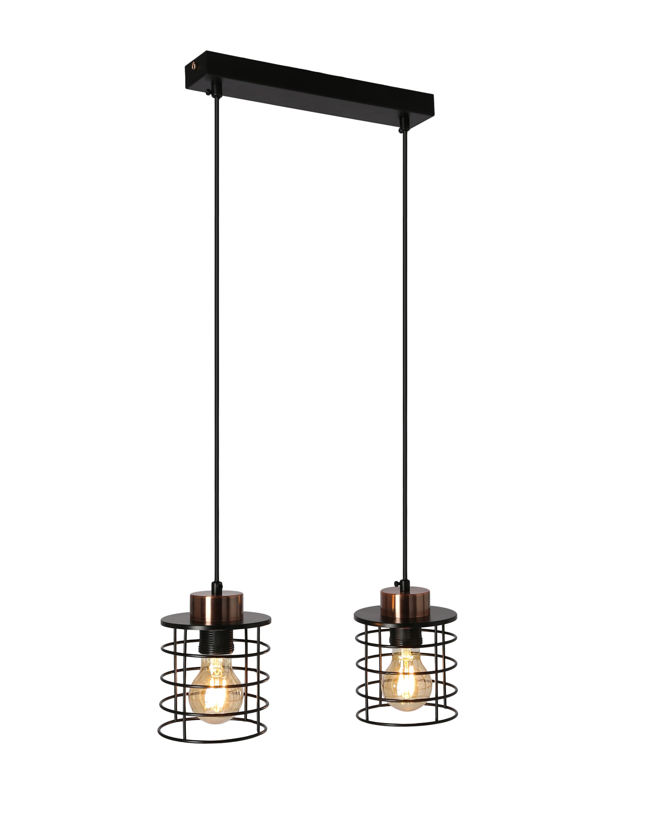 Lampa wisząca czarna GLOB 2xE27x40W wym: 100x37x12 cm Candellux