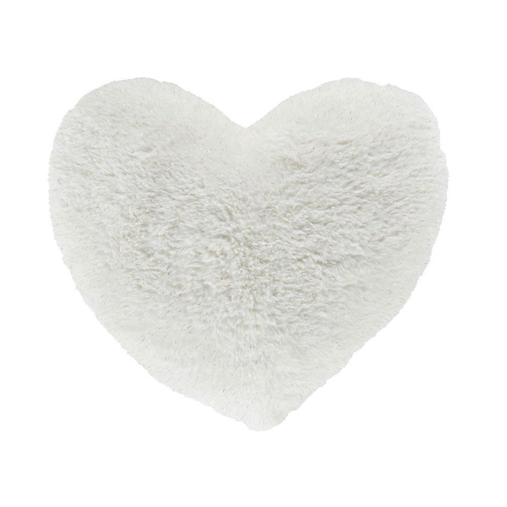 - Coussin en forme de cœur écru