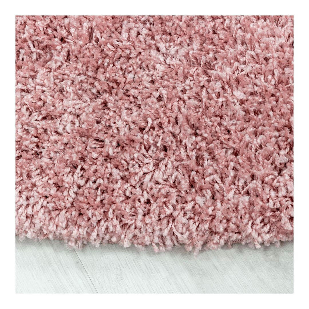 GADOL - Tapis uni design en polypropylène rose Ø 80