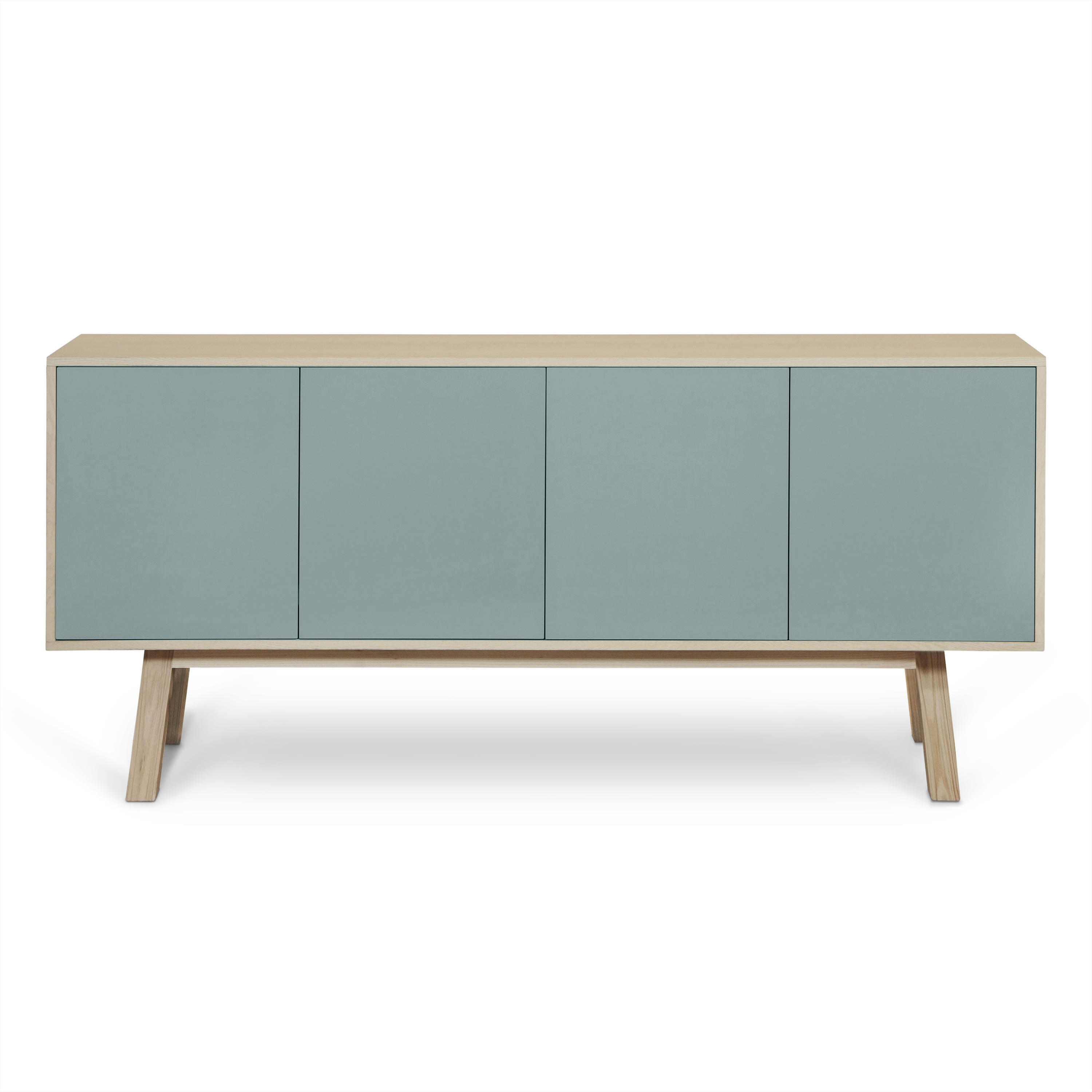 KUBE - Buffet 4 portes en frêne 220 cm, hauteur 94 cm