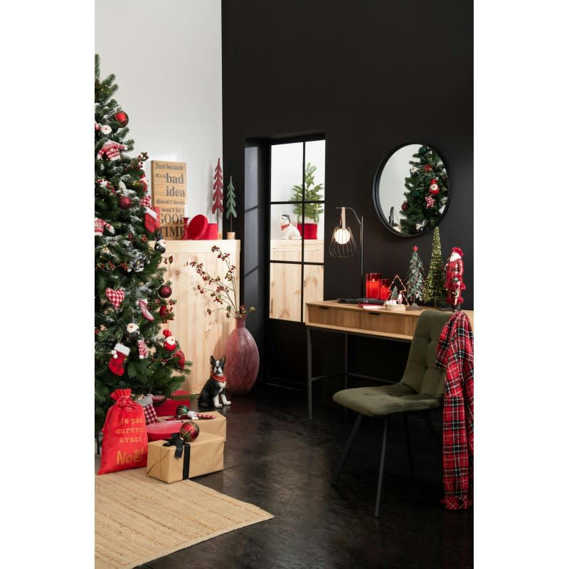 - Miroir rond avec bord haut en métal noir de 60 cm