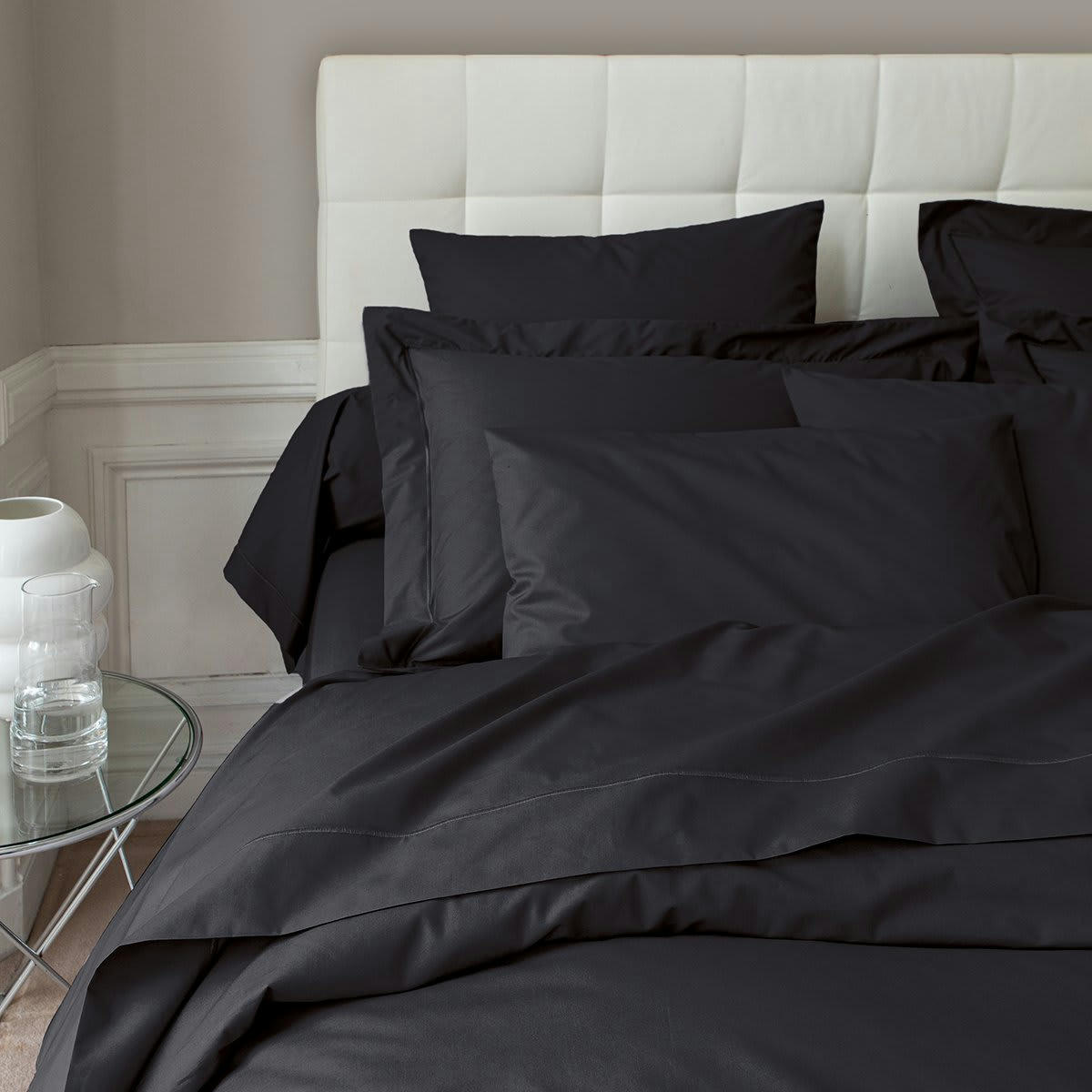 VEXIN - Housse de couette percale noir 240x220 cm