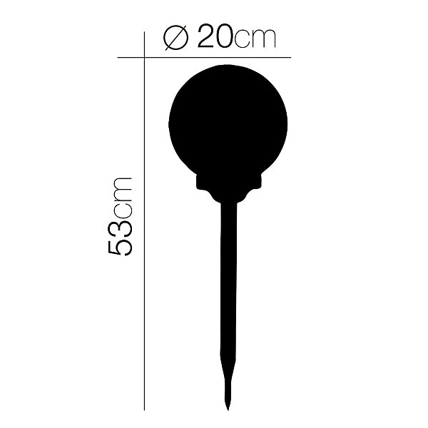 Lot 4 Boule lumineuse solaire pour jardin, lampe LED de jardin borne solaire éclairage solaire d'extérieur - Diamètre 20 x H 53 cm