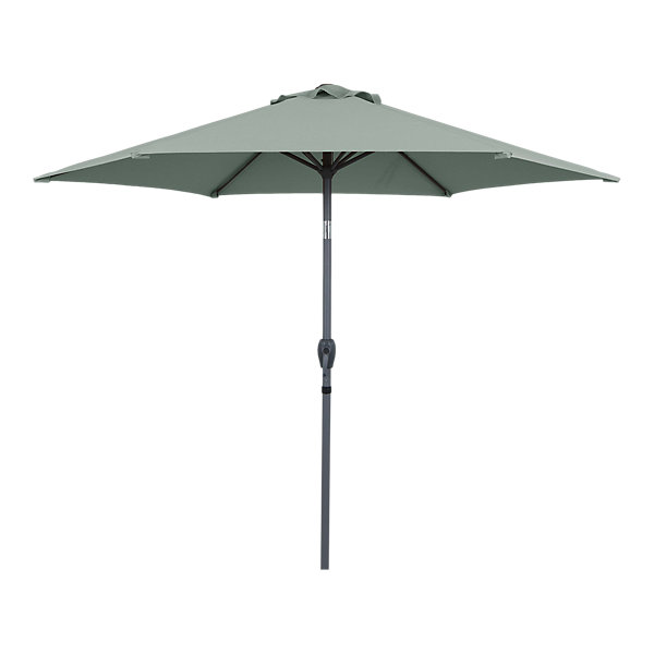 Parasol centré inclinable rond ouverture manivelle toile vert d'eau GoodHome Kasane