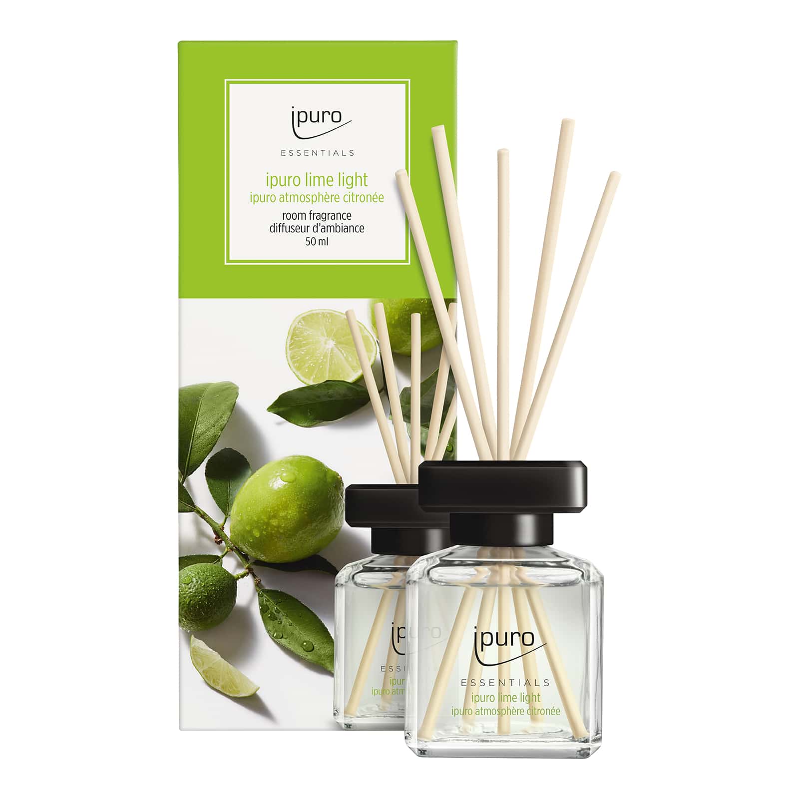 ipuro ESSENTIALS Raumduft Lime Light Grün, 50 ml