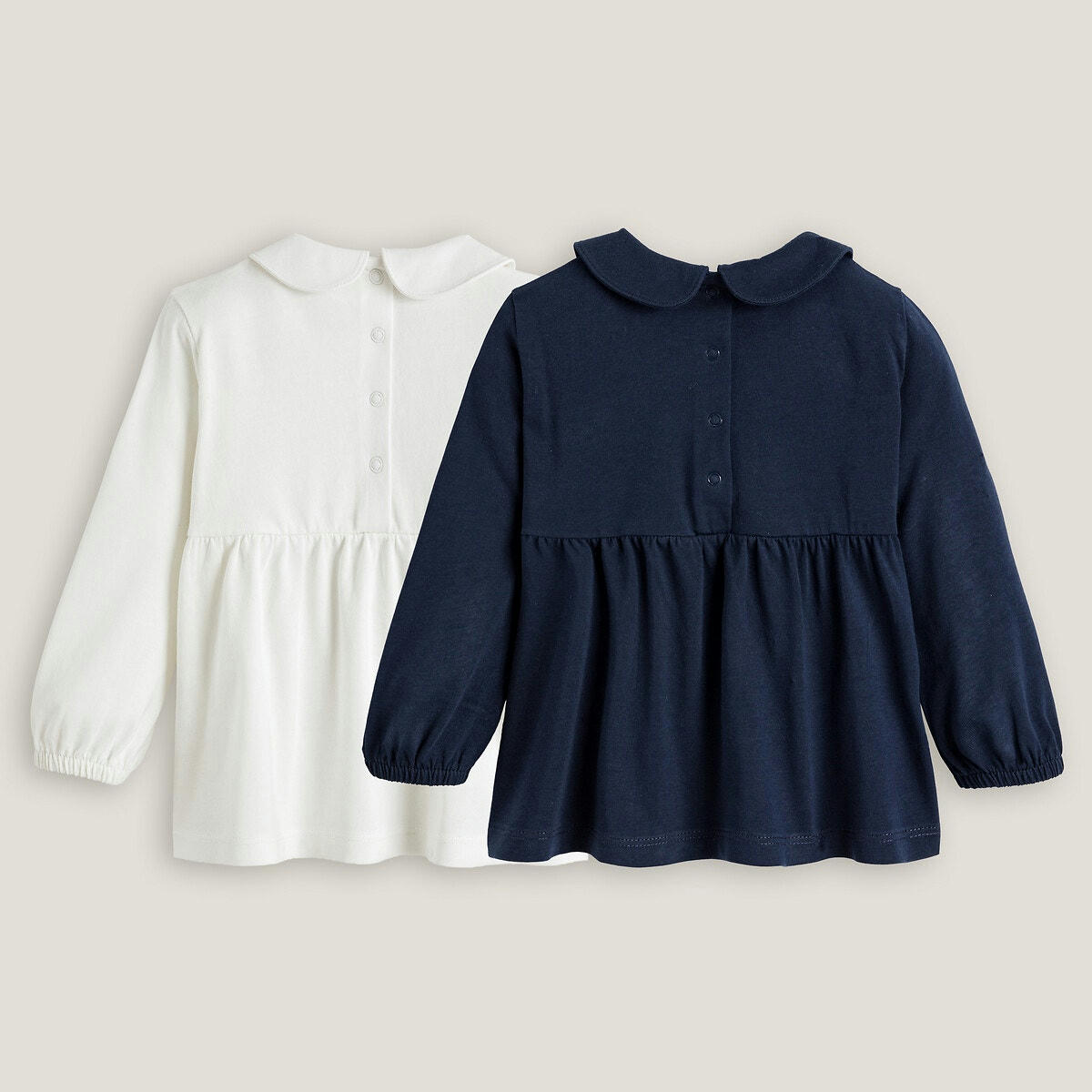 Lot de 2 T-shirts forme blouse, coton bio