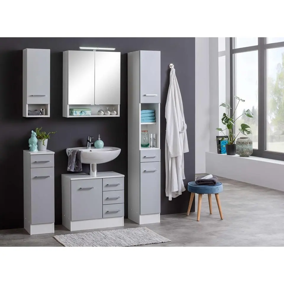 Hangkast Ricca 25cm 1 deur - wit/lichtgrijs