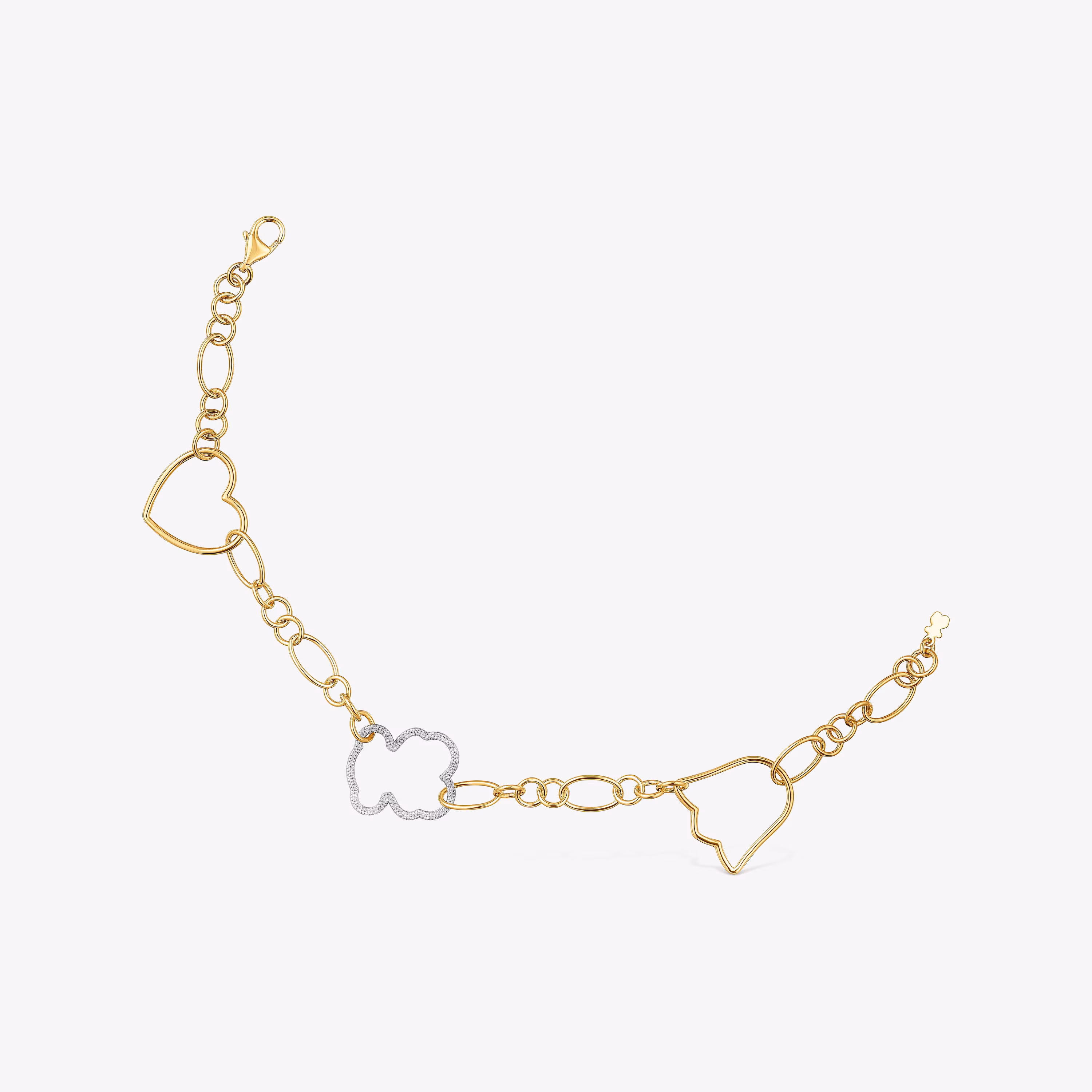 Pulsera cadena bicolor con motivos New Silueta