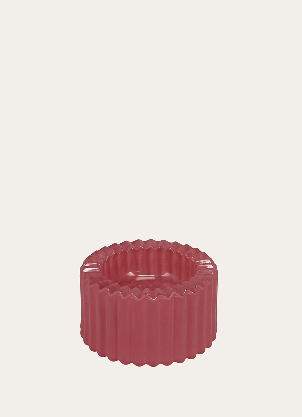 BOUGEOIR EN VERRE COLORÉ RÉVERSIBLE ROSE FONCE