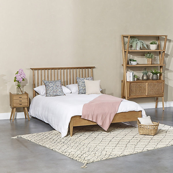 Lit double EDWARDStyle vintage à barreaux 150 x 200, taille anglaise