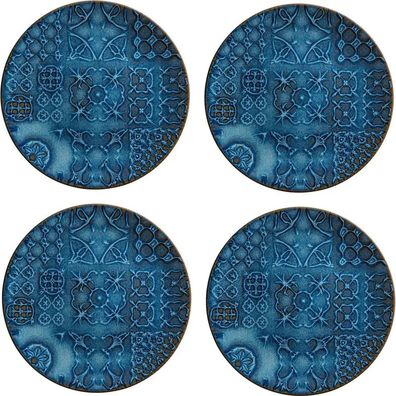 Flacher Teller 4-teilig Tiles
