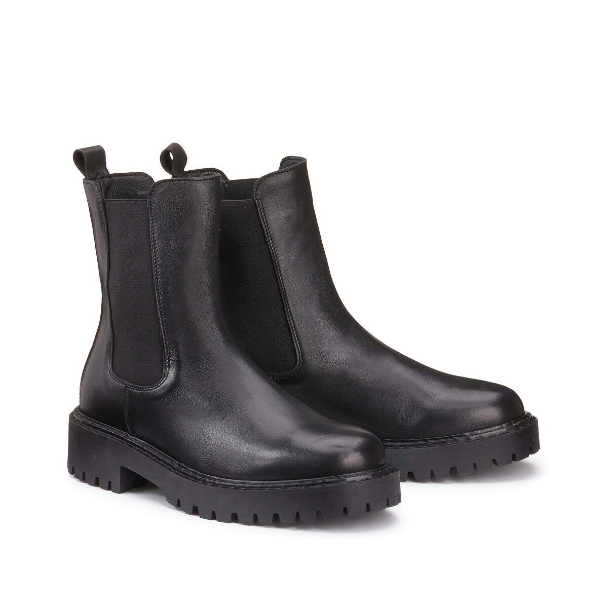 Bottines à semelle crantée Signature, en cuir