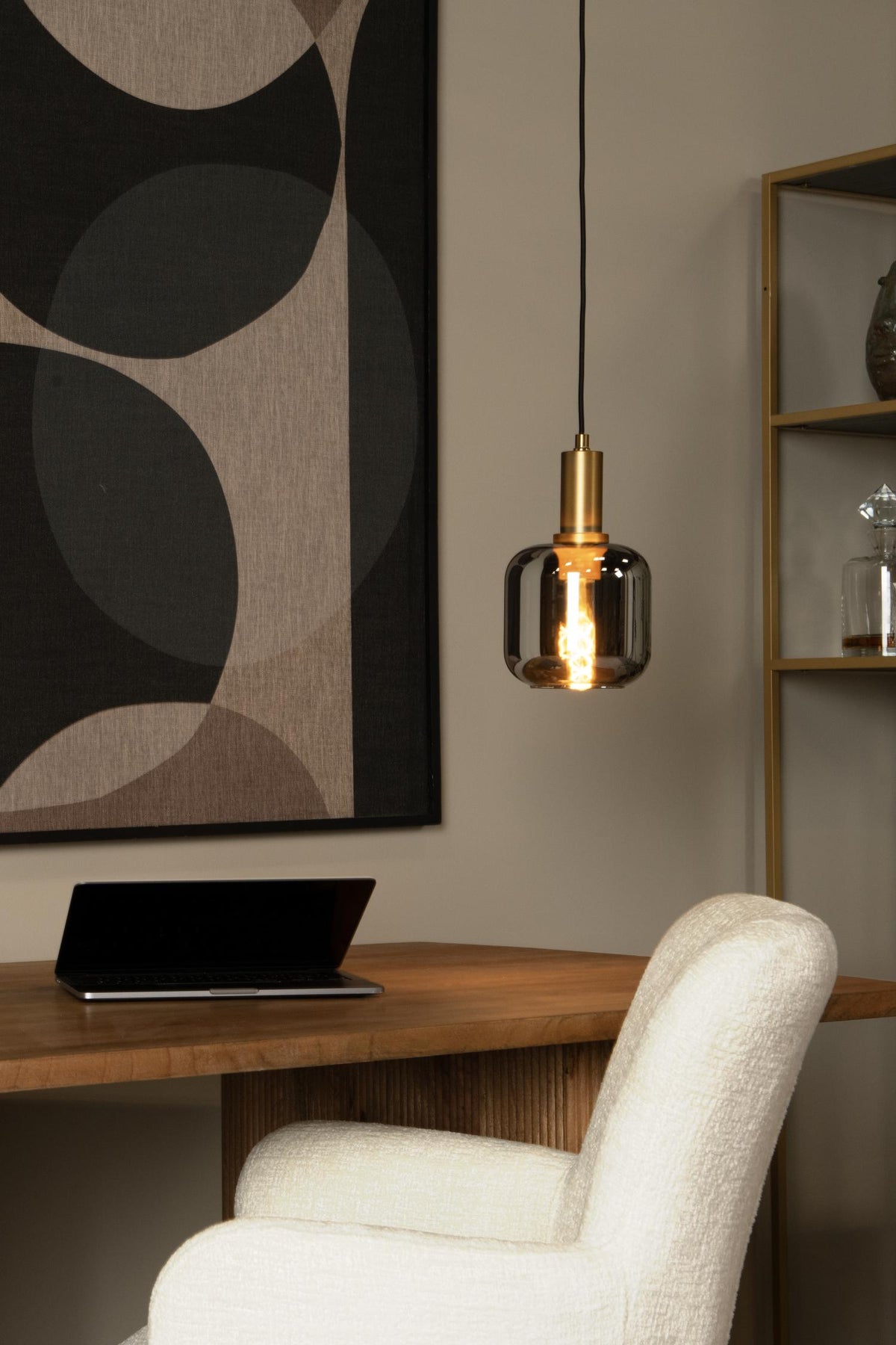 Lucide hanglamp JOANET - 1xE27 - Fumé