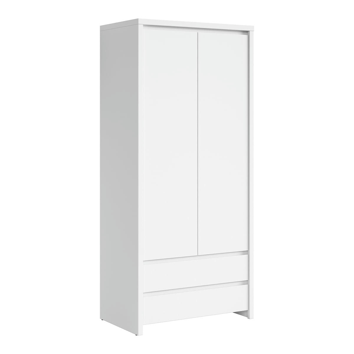 - Armoire 2 portes 2 tiroirs blanche