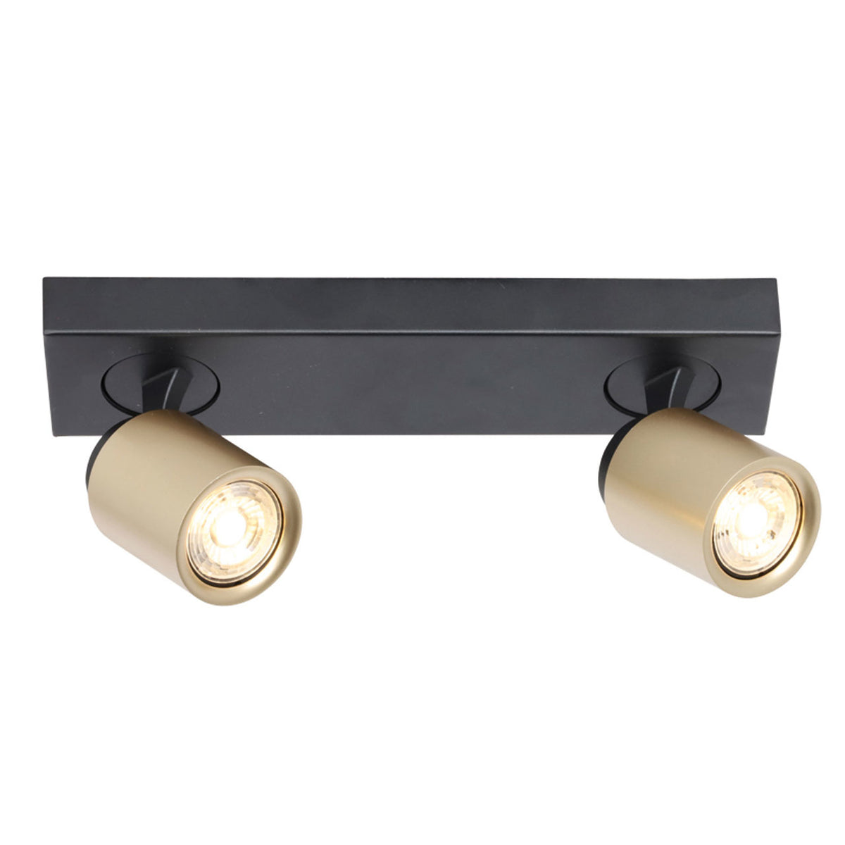 Freelight spot Razza - 2 lichts - 32 x 14  cm - zwart goud