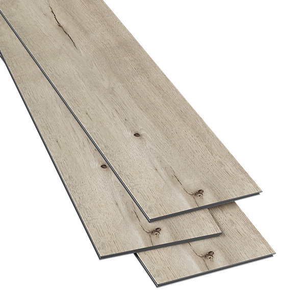 Lame minérale composite clipsable Italo 129 x 20 cm décor bois clair rustique GoodHome (vendue au carton)
