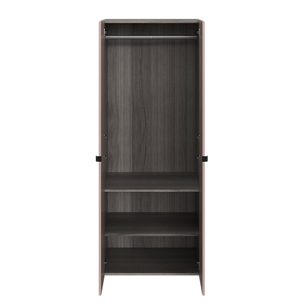 Armoire penderie portes battantes rose taupe et effet chêne GoodHome Atomia H. 187 x L. 75 x P. 58 cm