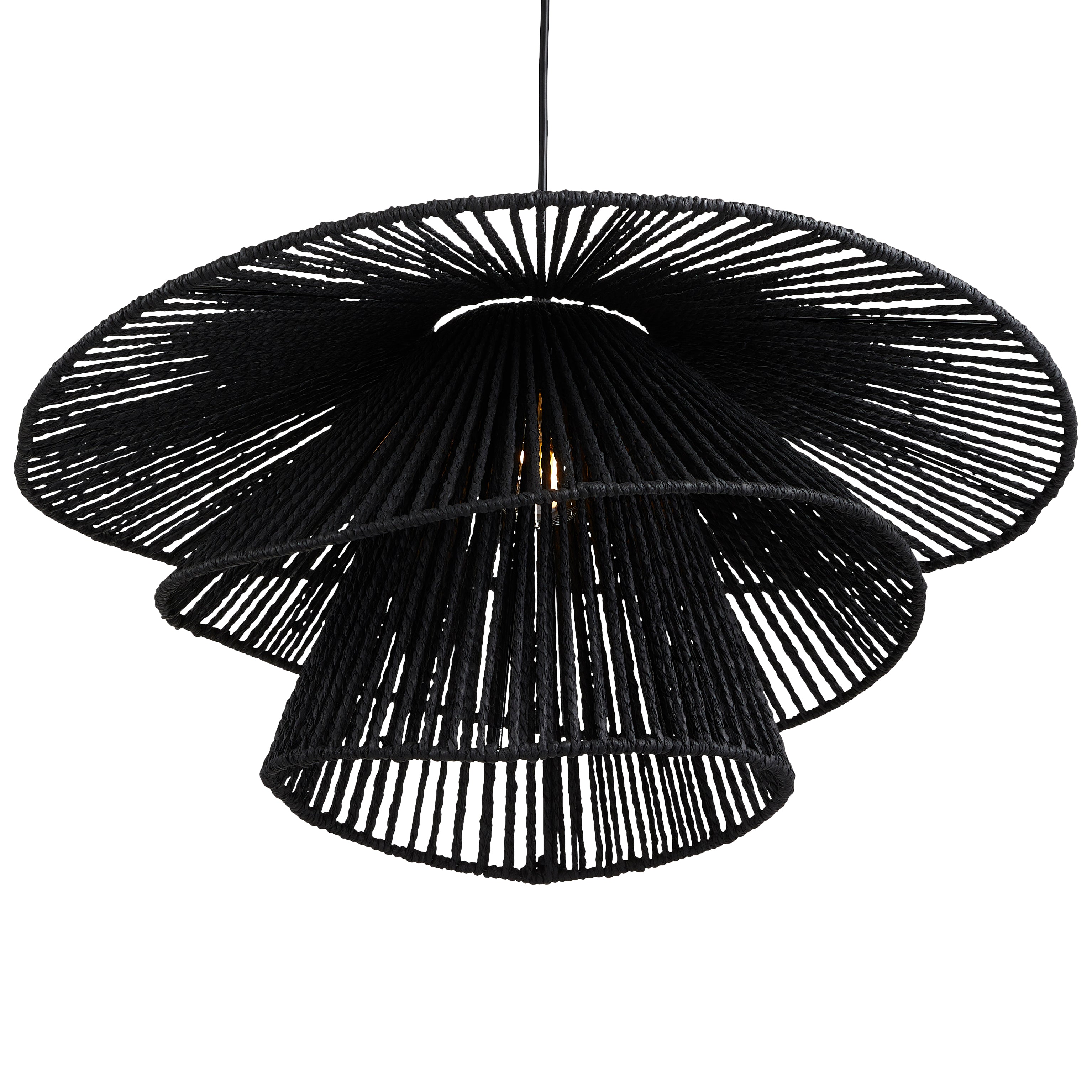 Lighto | Hanglamp Rotan Zwart Ø63 cm | Amara