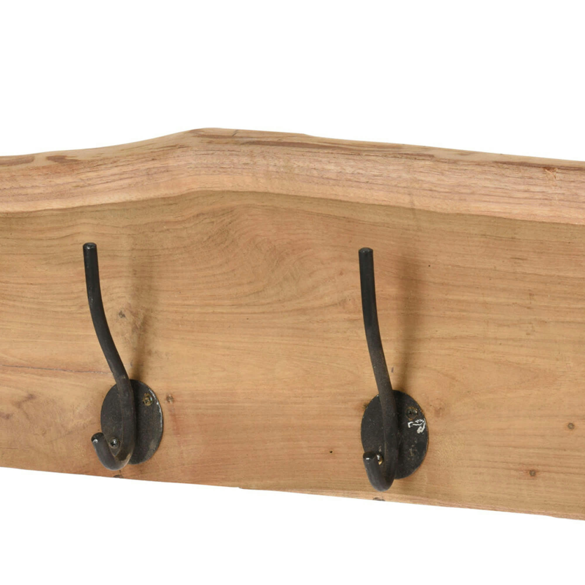 - Portemanteau mural en teck 4 crochets 50x6x13cm