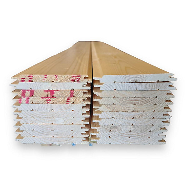 Pack de 10 lattes (2,28 m2) de bardage à rainure et languette9x95x2400 mm