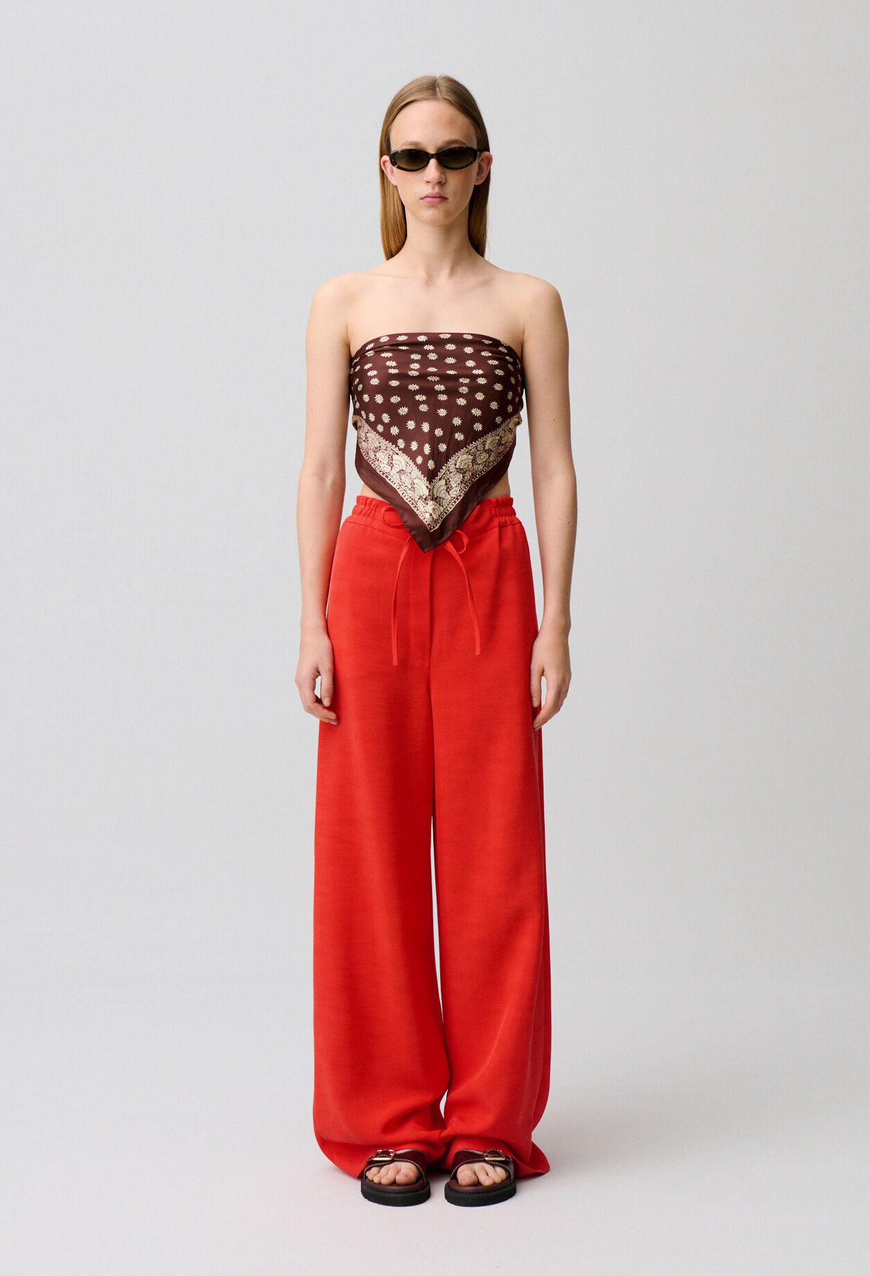 Pantalon large ficelle