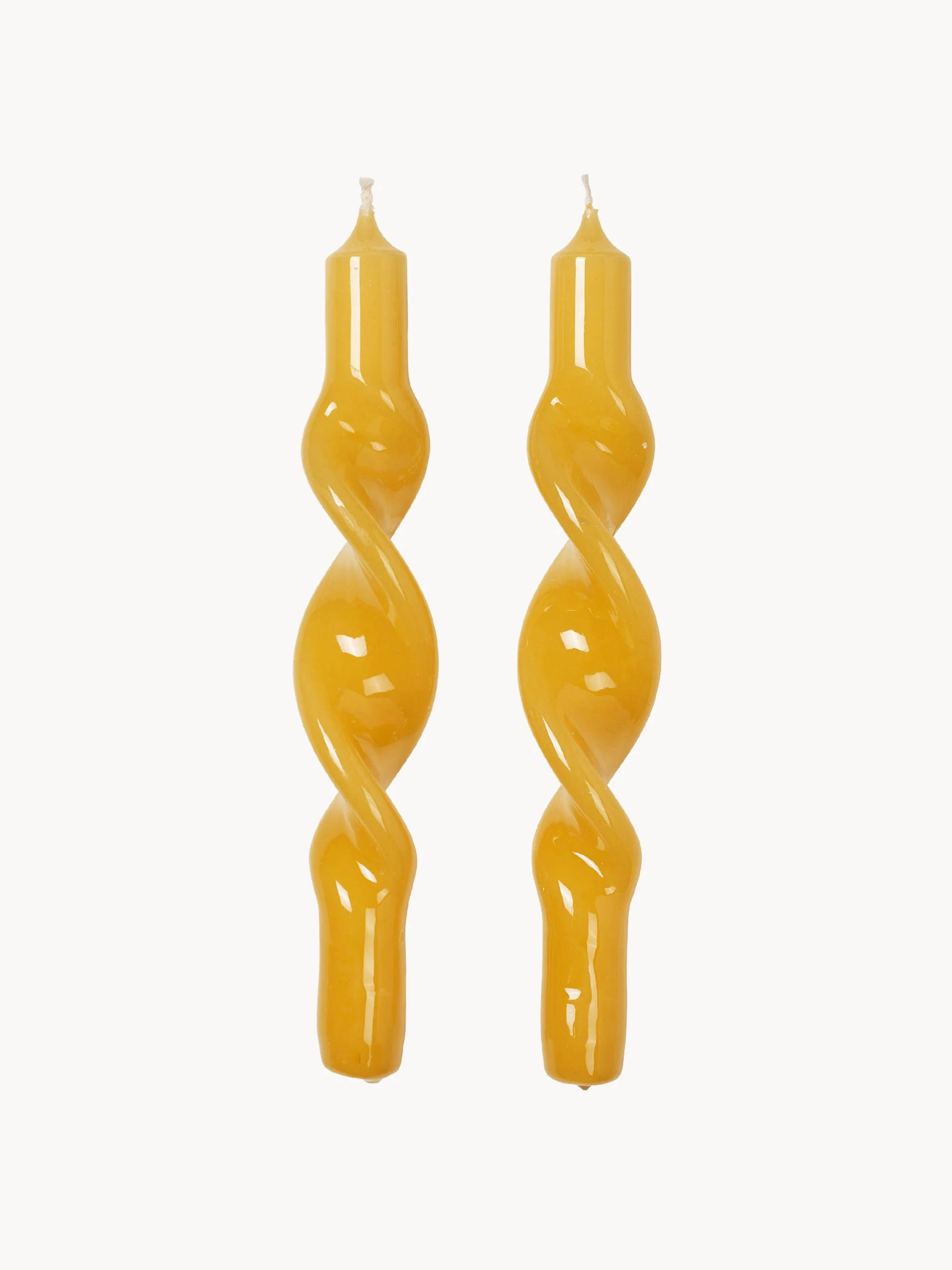 Handgefertigte Stabkerzen Twist, 2er-Set