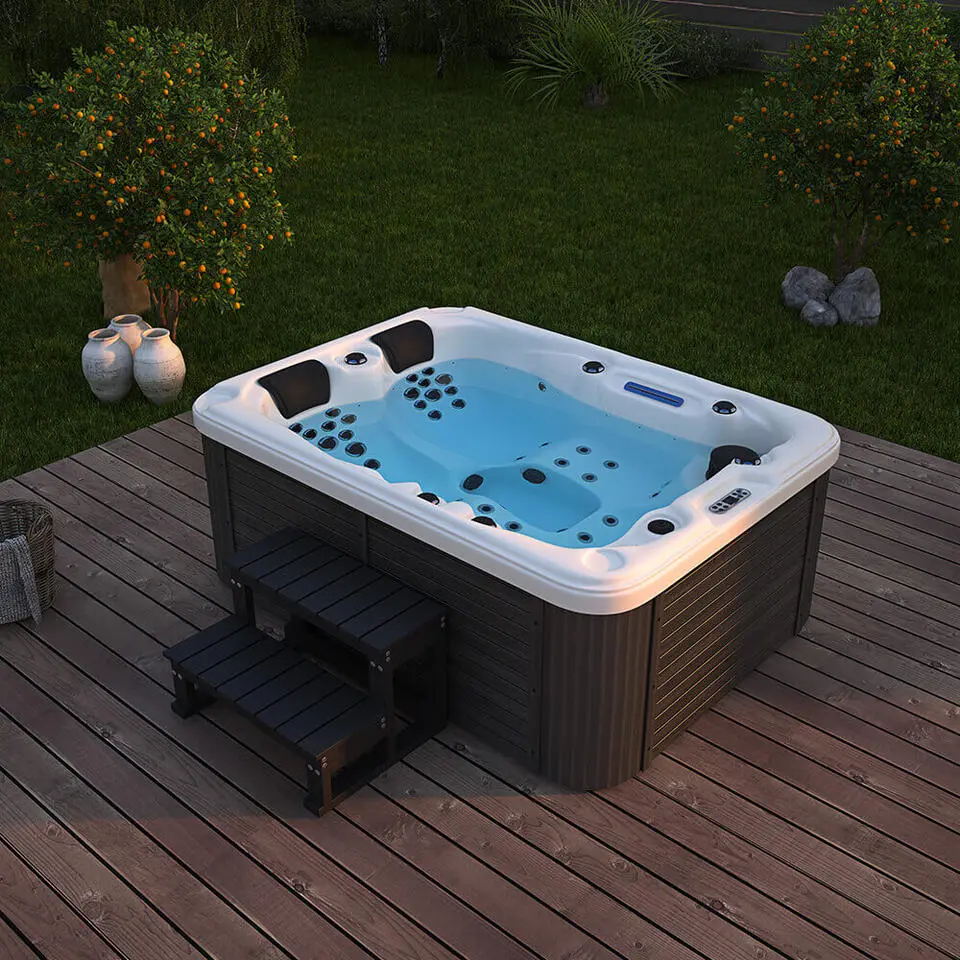 HOME DELUXE Buiten whirlpool BEACH Met treden en thermische afdekking