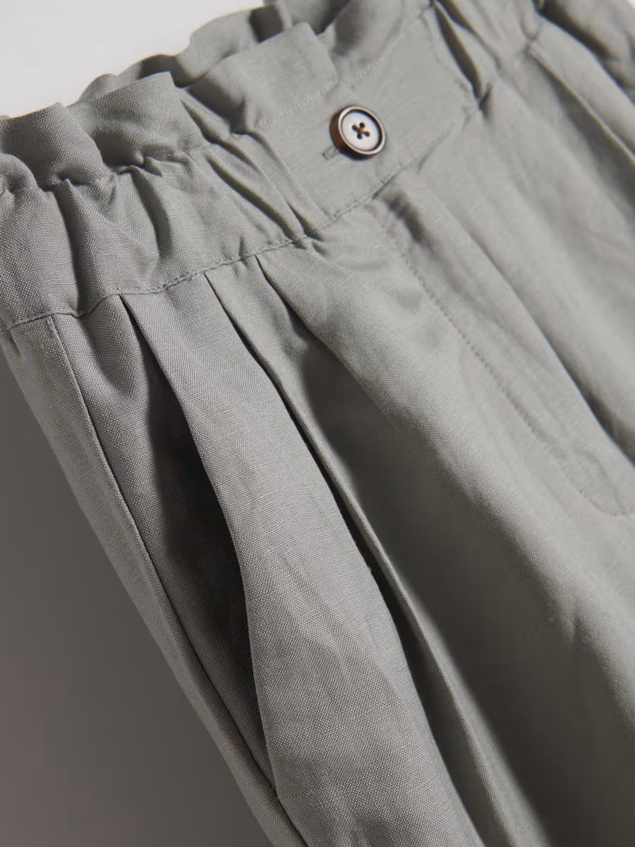 Linen Rich Paperbag Trousers