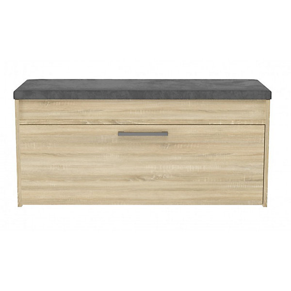 PARMI - Meuble à chaussures style scandinave - Banc avec rangement - 100x35x49 cm - CHÊNE SONOMA
