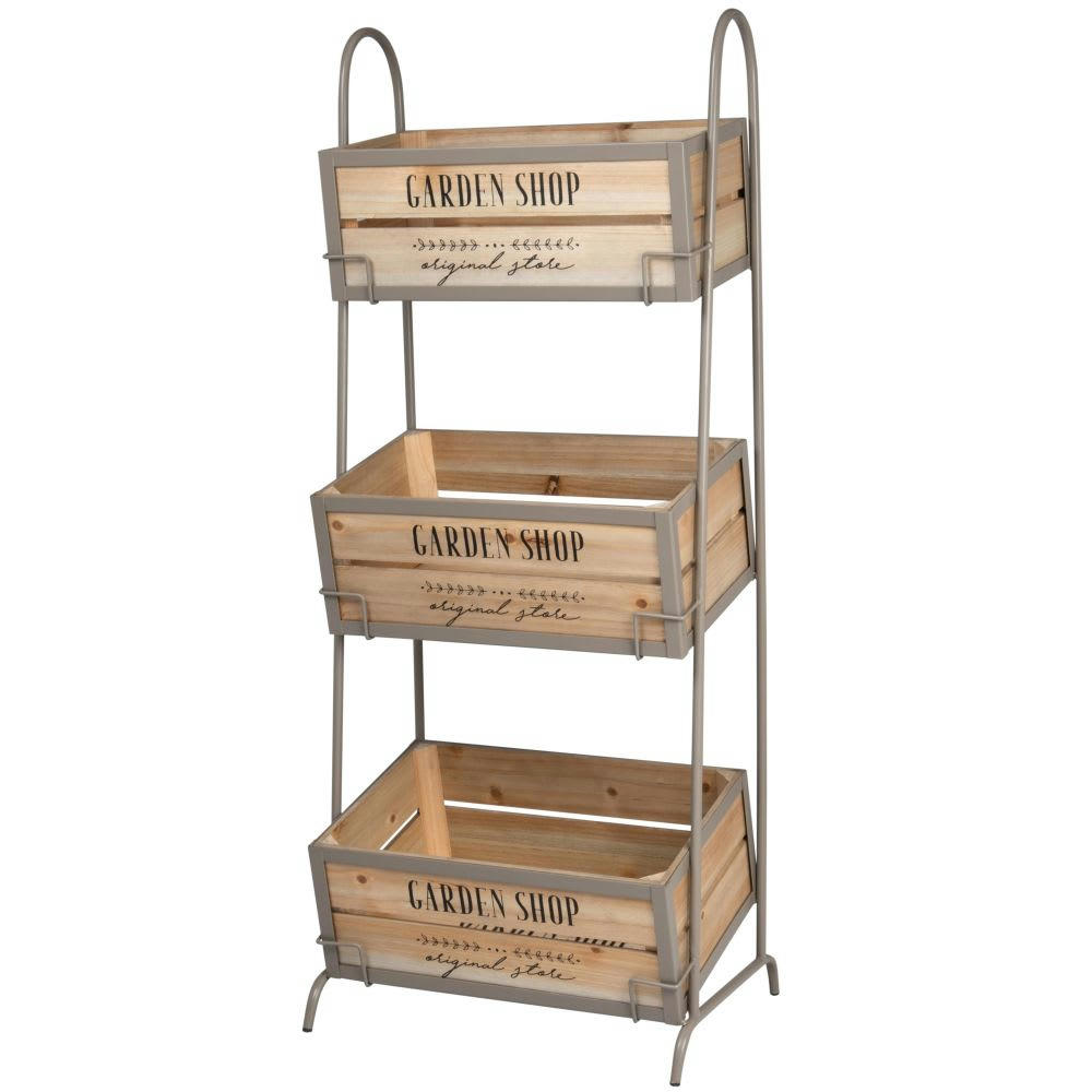 PERRY - Petit meuble de rangement 3 cagettes