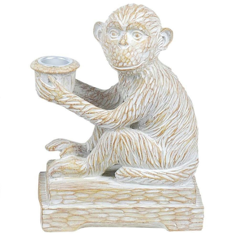 SINGE - Porte-bougie singe en résine H18cm