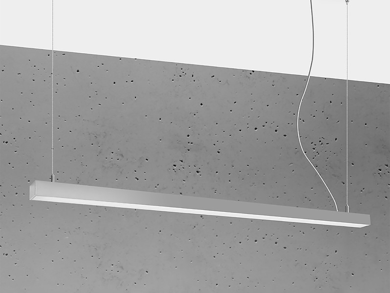 Lampa wisząca Pinne LED 150 cm aluminiowa szara