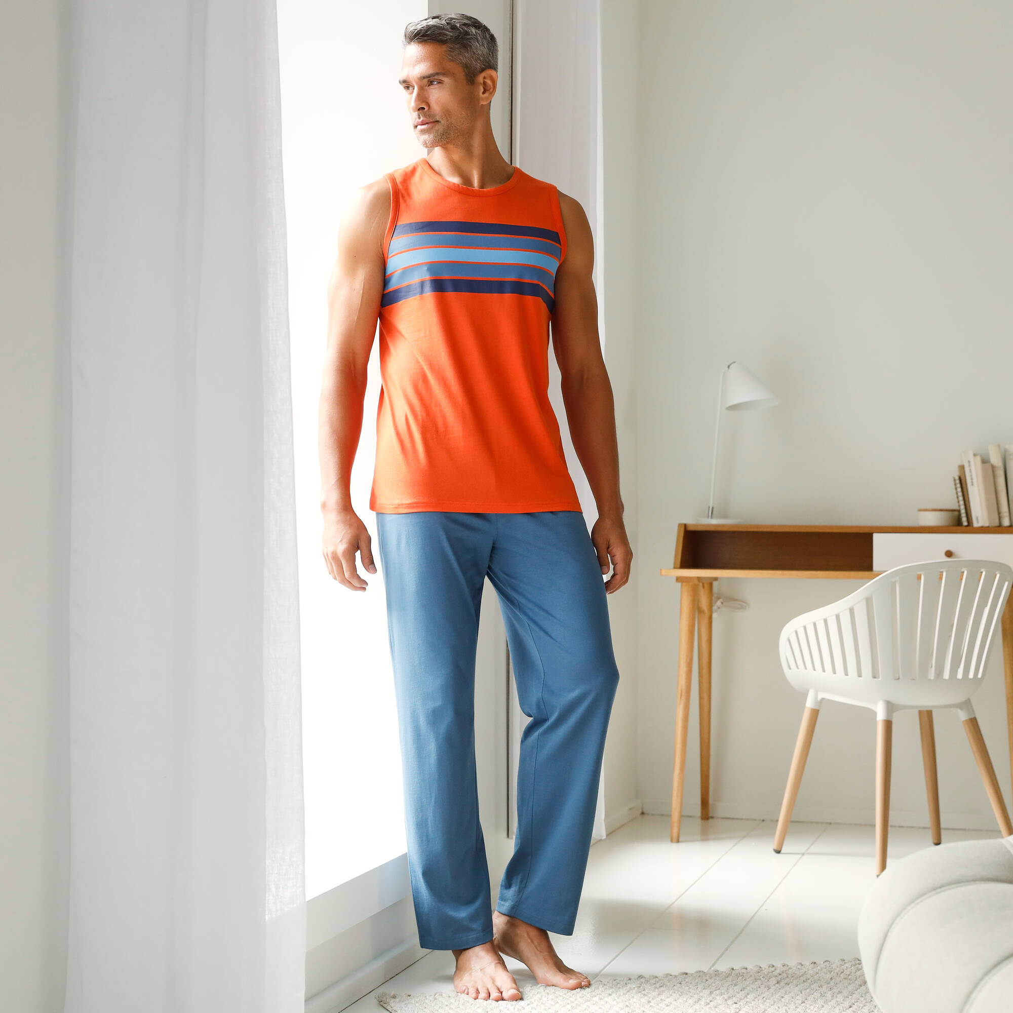 Débardeur pyjama rayures coton