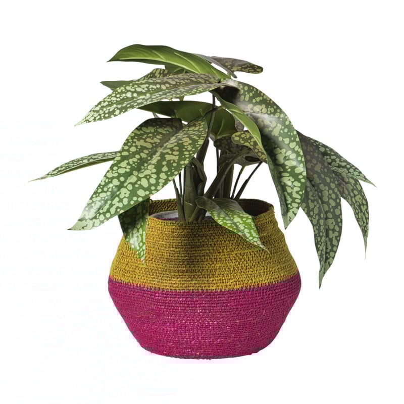 Mand colorblock - roze/geel - &Oslash;20x25 cm