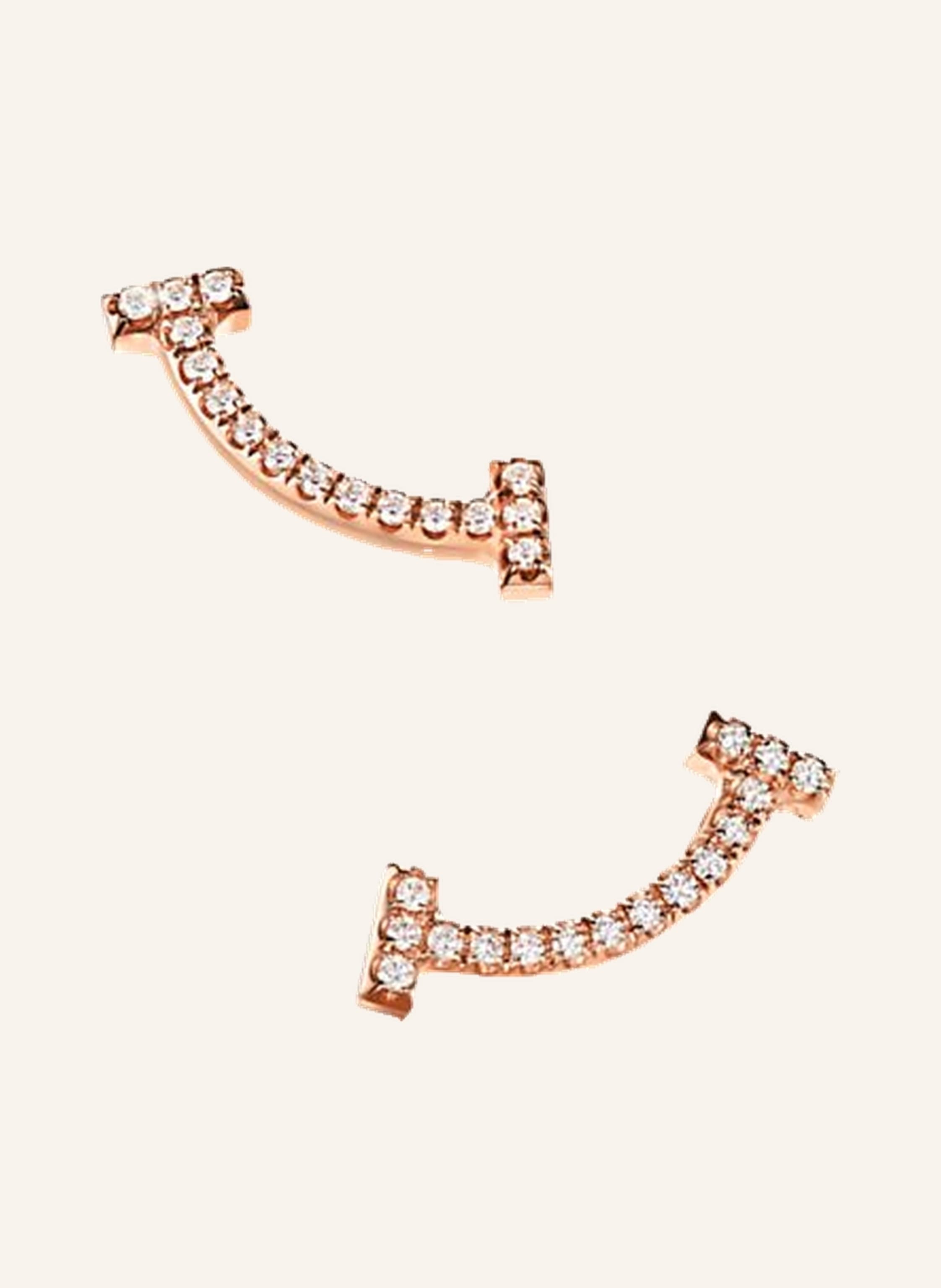 TIFFANY & Co. Ohrstecker TIFFANY T SMILE aus 18 Karat Roségold mit Diamanten