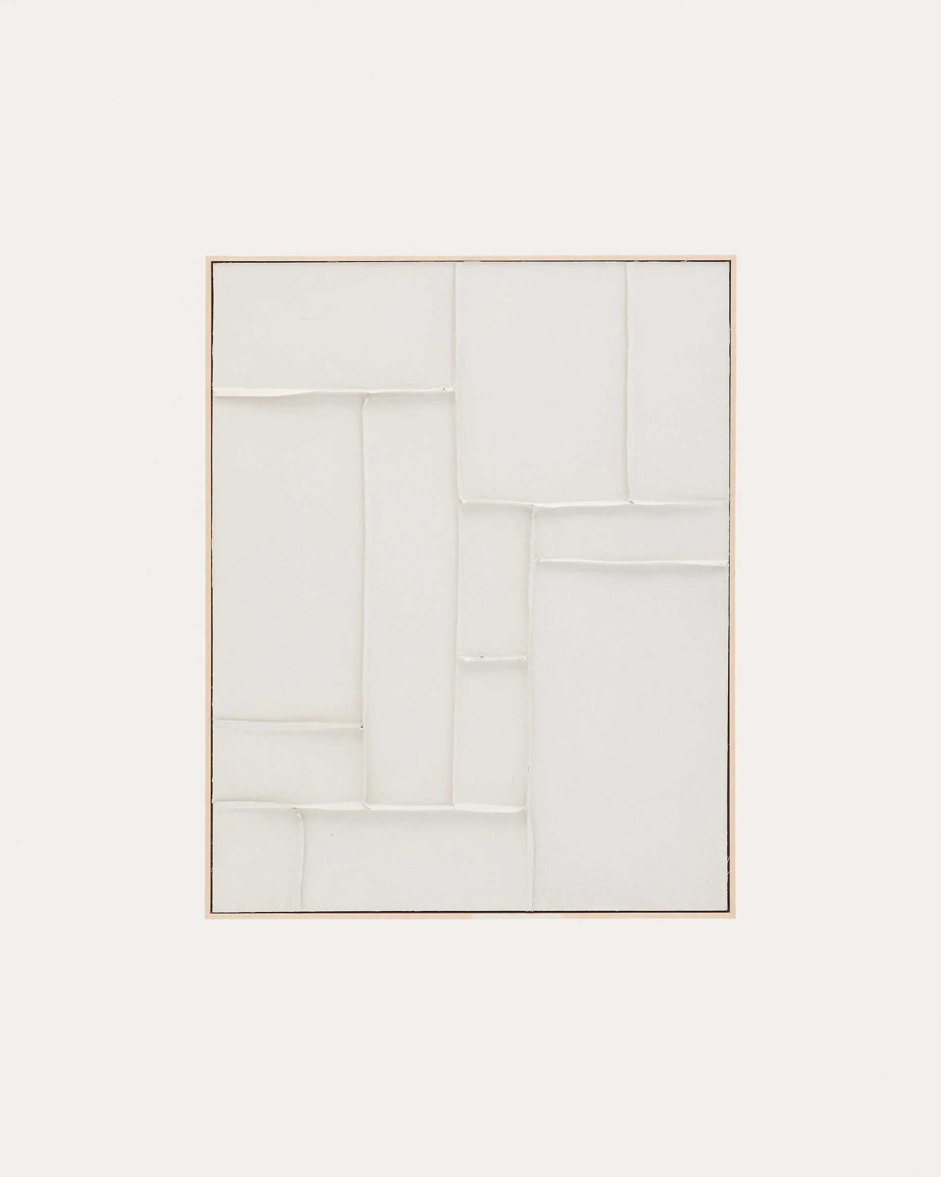 Klis white linen picture with geometric shapes, 80 x 100 cm