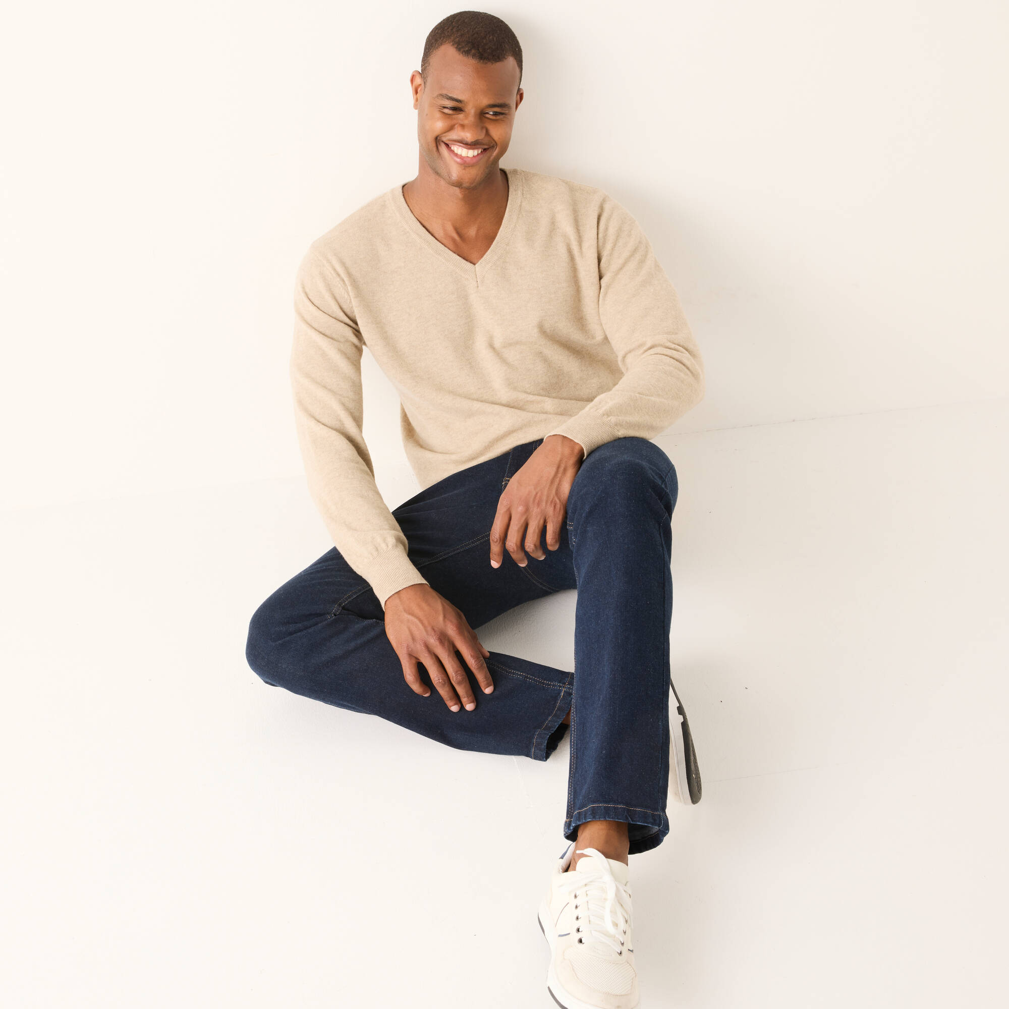 Pull col V 80% laine