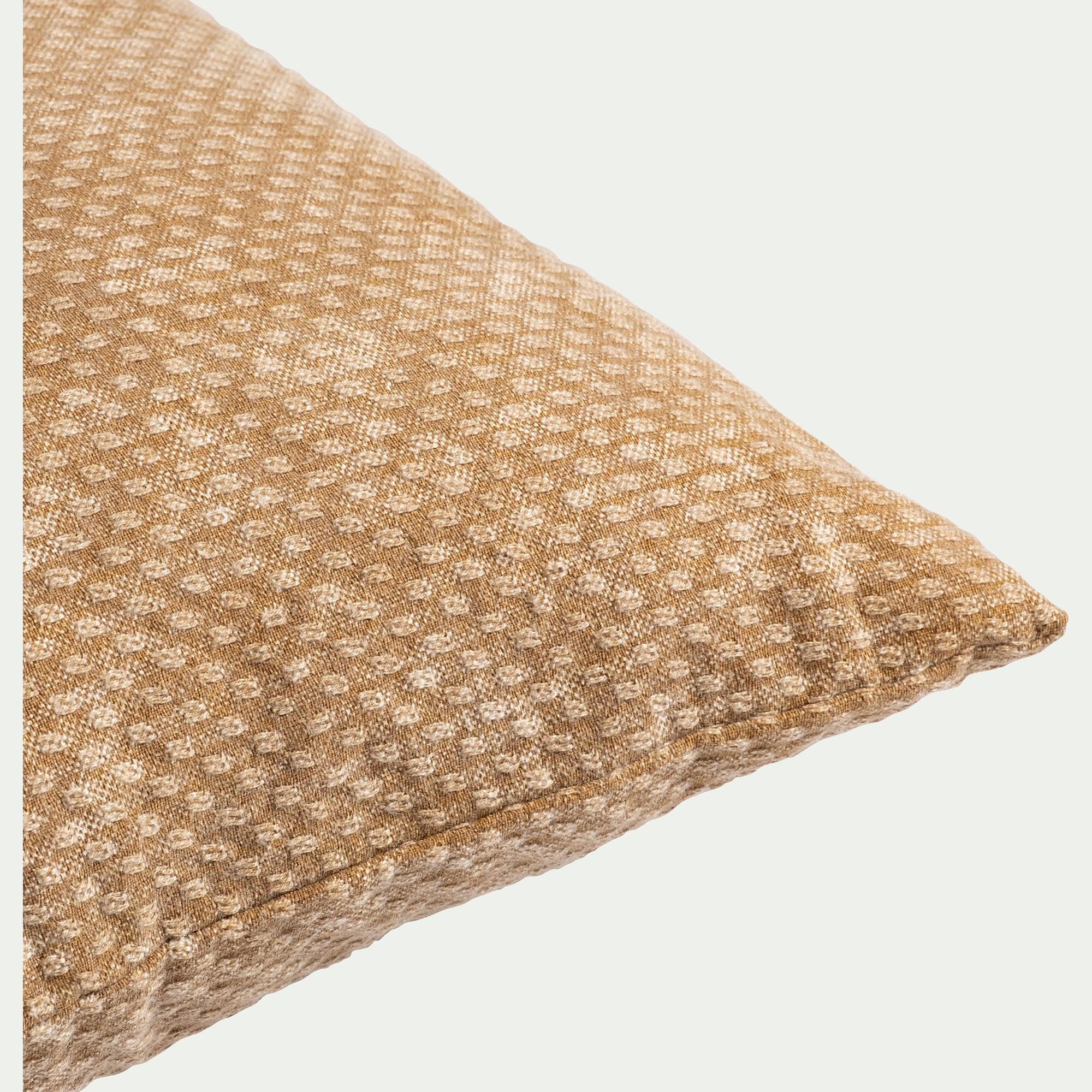 BLAISE - Coussin surpiqué en coton 45x45cm - brun noisette
