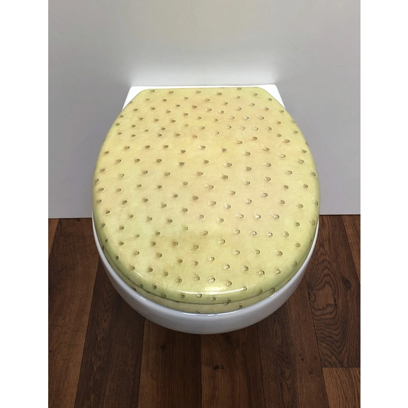 WC-Sitz, BxT: 37 x 45,5 cm, Leder Beige