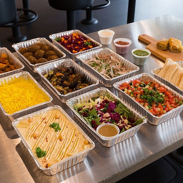 6.3" x 6.3" Aluminum Foil Pans, 15oz Disposable Trays Containers 12pcs - Silver