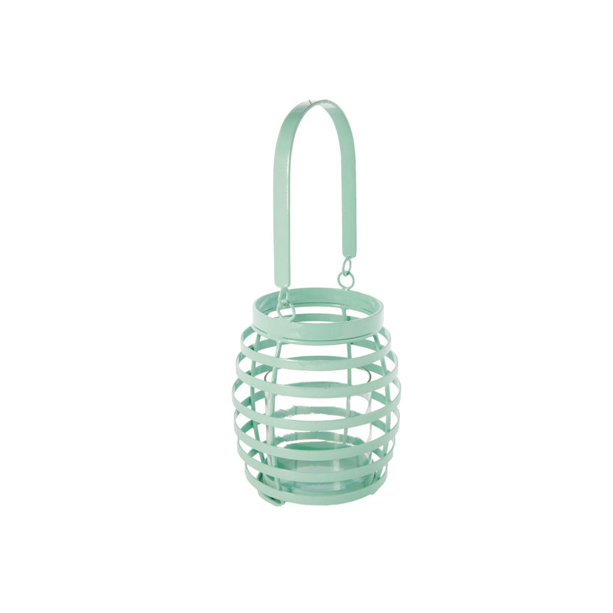 ALICE - Lanterne en fer bleu turquoise H28