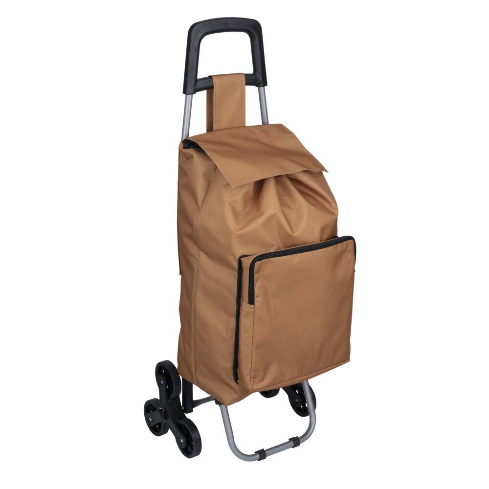 Chariot de course 3 roues marron 35x18xH97cm