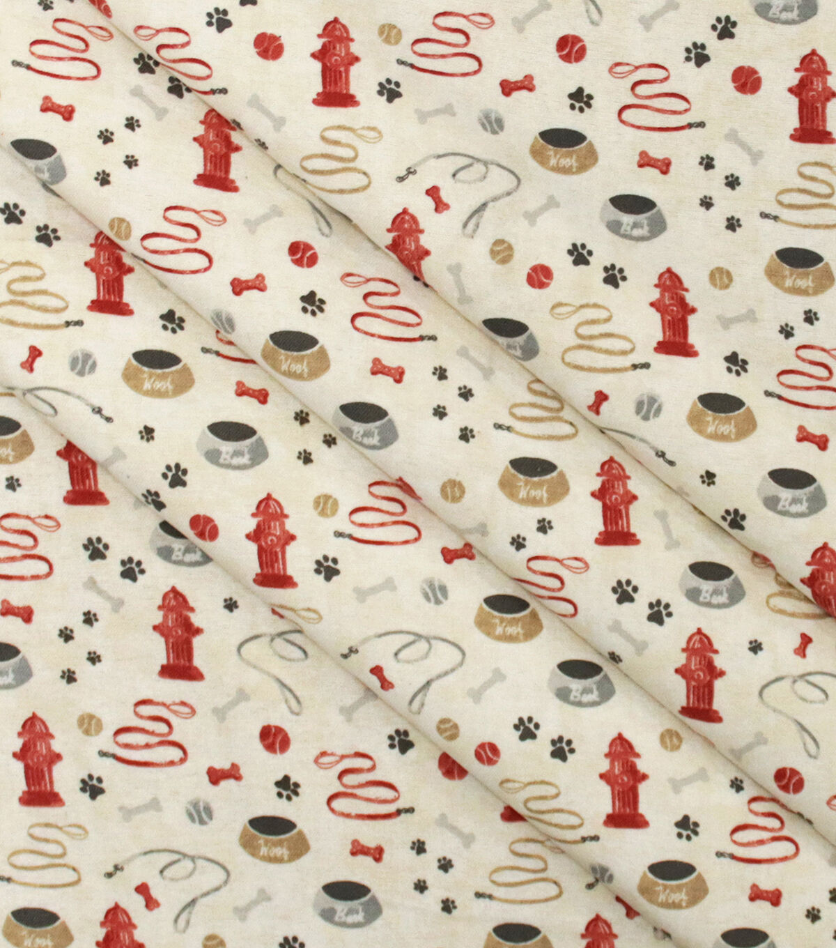 Dog Icons Tan Super Snuggle Flannel Fabric