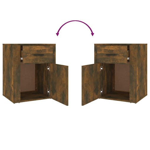 NNEVL Bedside Cabinet Smoked Oak 50x36x60 cm Engineered Wood