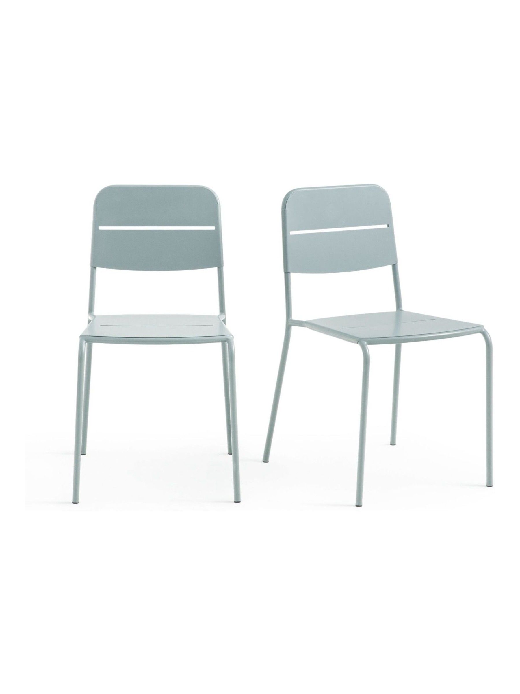 La Redoute Intérieurs Set of 2 Sage Green Dune Steel Metal Garden Chairs