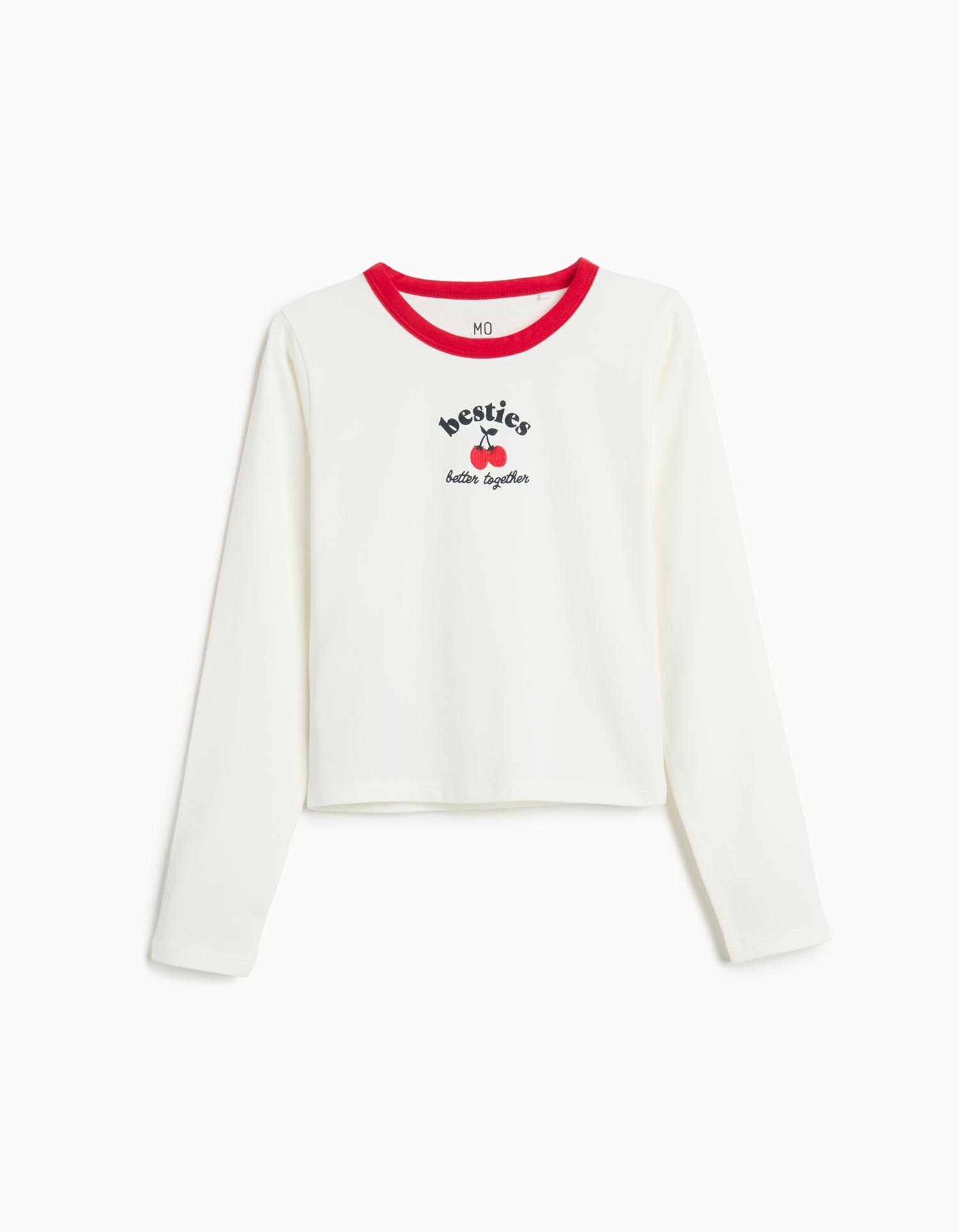 T-shirt de Manga Comprida, Menina, Cru