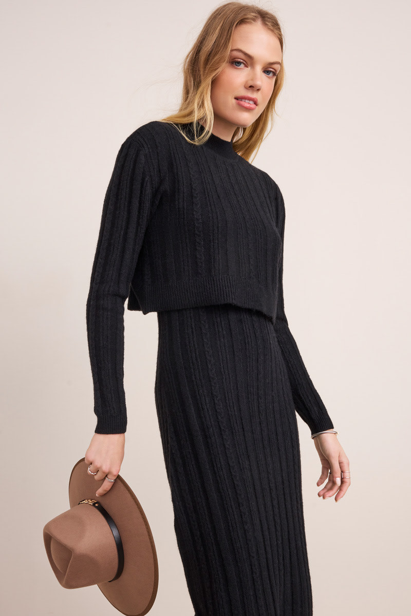 Zoey Mock Neck Sweater Dress