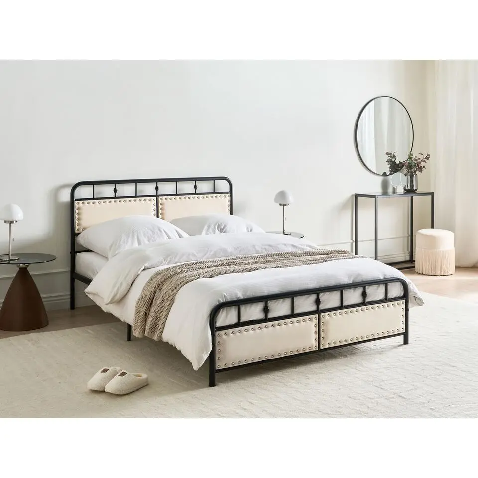 BREUILLET - Tweepersoonsbed - Zwart - 140 x 200 cm - IJzer