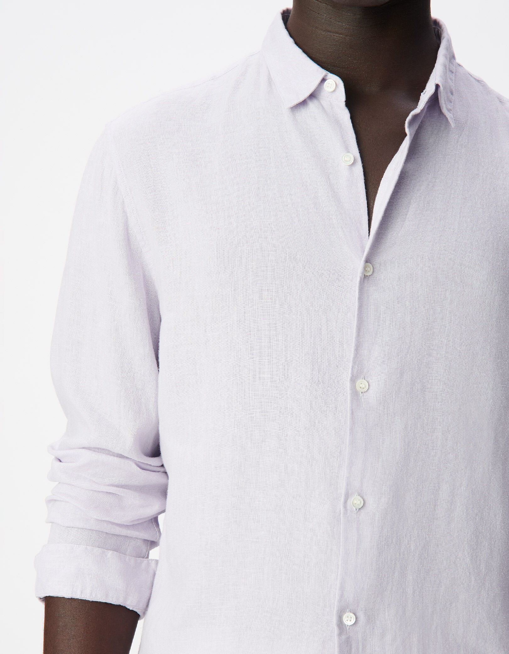 Chemise slim verte 100% lin Homme