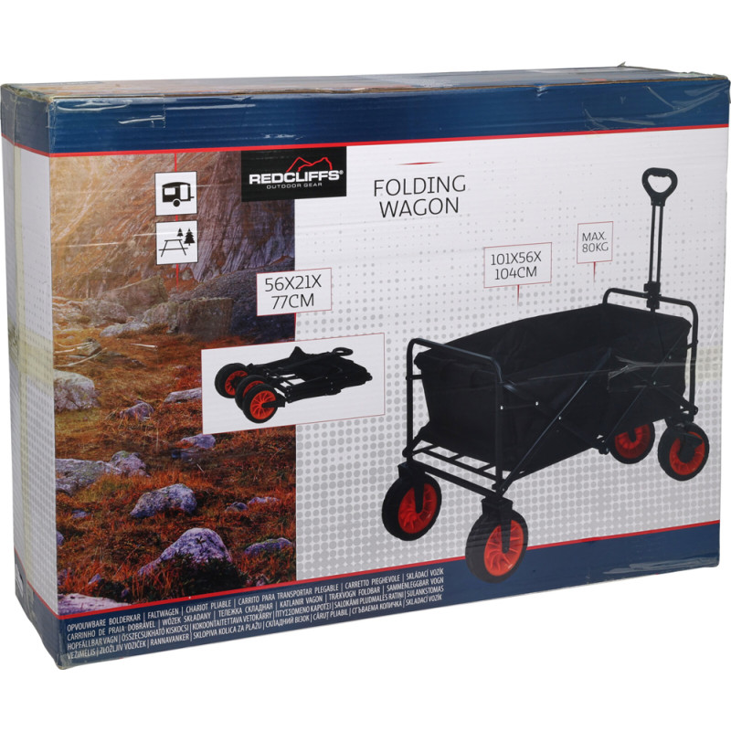 Chariot pliable noir 104 x 56 x 101 cm